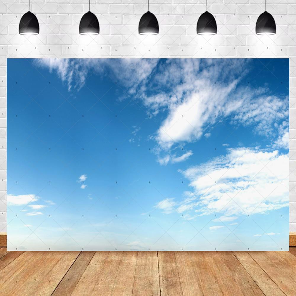 Blue Sky White Cloud Photography Props Decortions Background Realistic Sunlight Photo Studio Backdrop Supplies Banner Kids Gifts