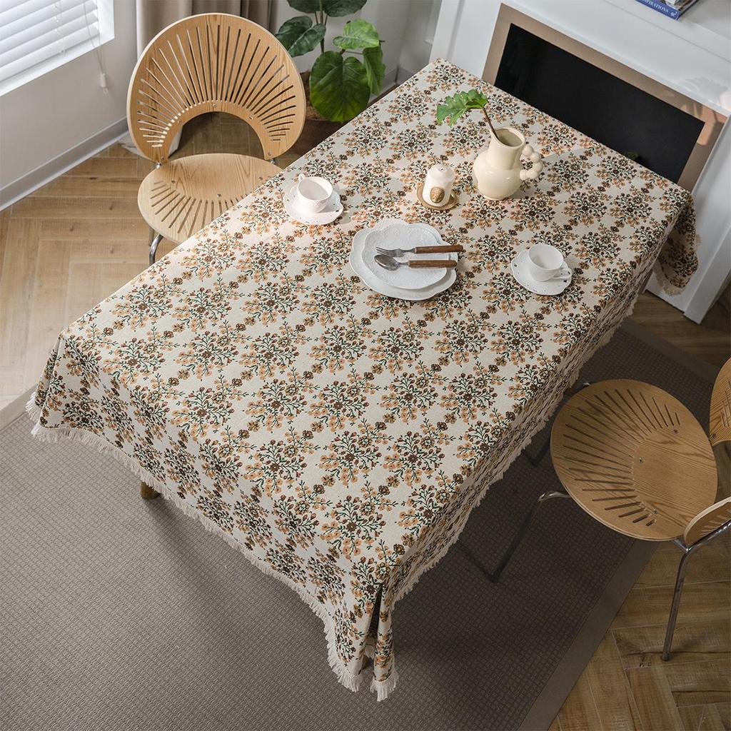 Imaqi Yun Bohemian Floral Jacquard Tablecloth