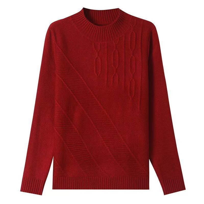 Autumn and Winter Women's High Collar Sweater Knitted Top Fashionable Style Loose Knitted Sweater