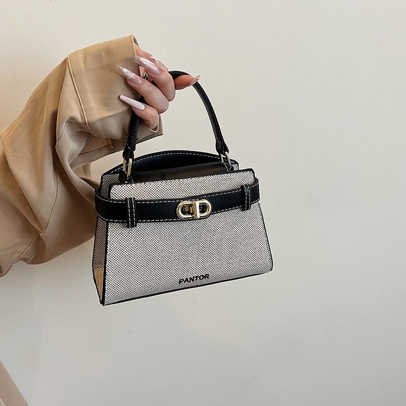 Commuter large-capacity canvas bag women's 2025 new popular and popular versatile messenger bag fashion contrasting handbag