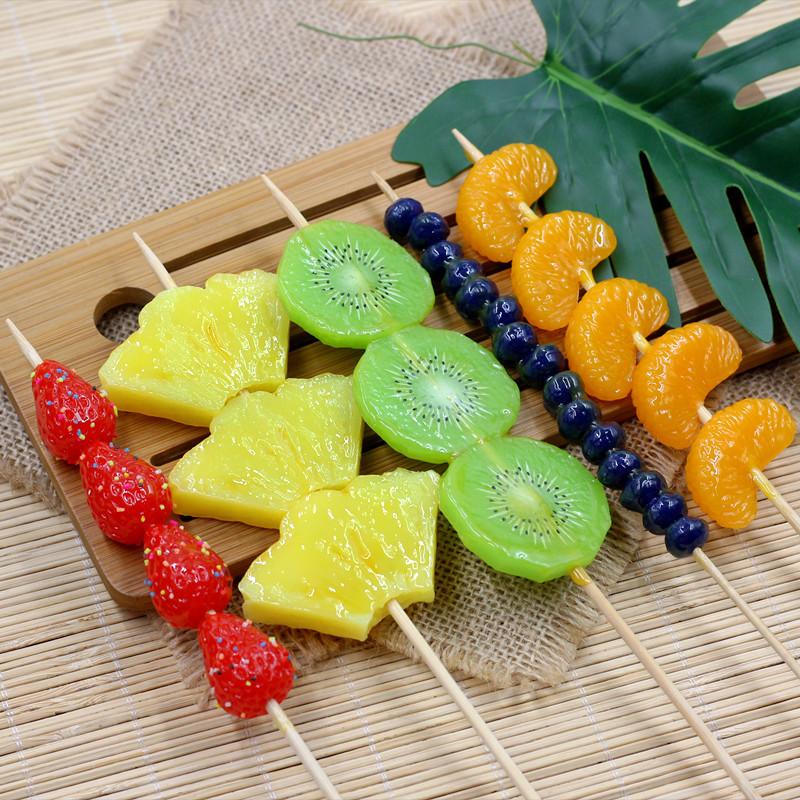 Simulated Fruit String Tomatoes On Sticks Props Fake Food Model Strawberry Orange Home Decoration Children's Kitchen Toys