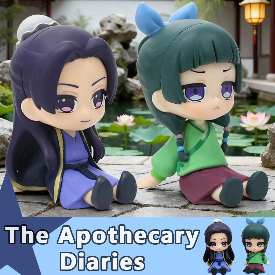 Fashnics Q Version The Apothecary Diaries Maomao Jinshi Mini Figure Anime Periphery Kawaii Sitting Toys Desktop Car Ornaments Model Gifts
