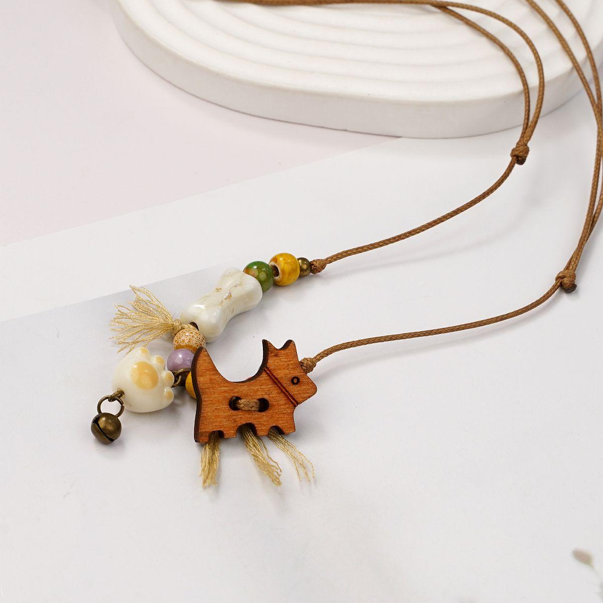 Керамическое ожерелье милый мультяшный кот медведь маленький свежий литературный киоск поставка