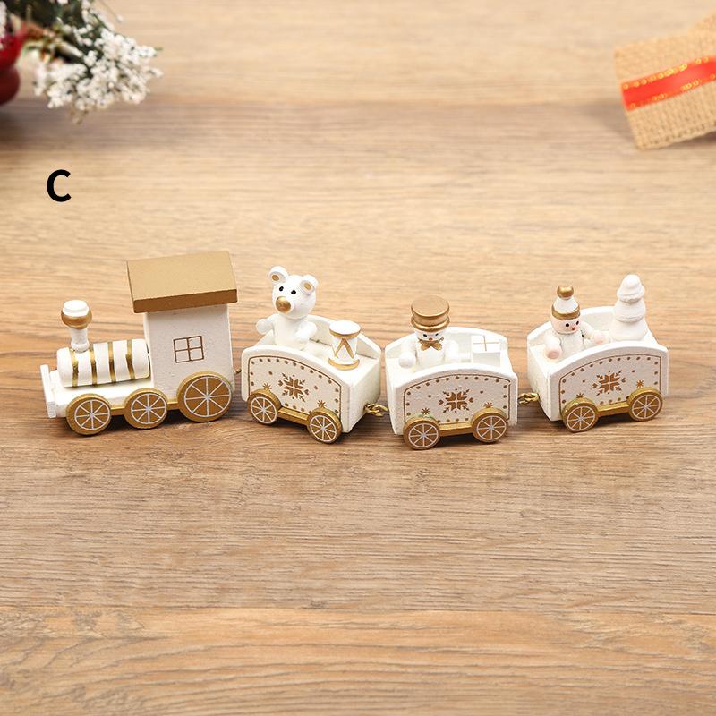Wooden Train Decoration Home Santa Claus Christmas New Year Christmas Children Gifts Toys