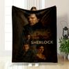 Sherlock-themed Warm Blanket with London Backdrop. Flannel Blanket for Bedroom, Living Room, Sofa, and Nap.