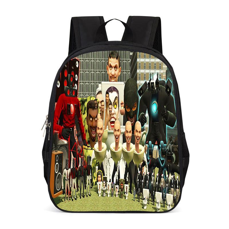 

Trendy Polyester Backpack For Kids And Students With Fun Toilet Man Design School Bag Style A