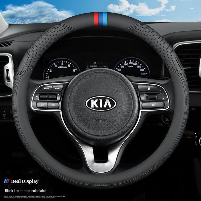 Genuine Leather Steering Wheel Cover for Kia Sportage, K3, Kx3, Cerato, K5, Forte, Kx5, Carens, K2
