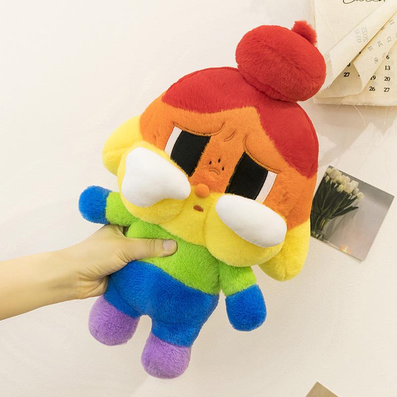 New Rainbow Crying Baby Plush Doll Dudu Girl Doll Soothing Doll Throw Pillow Plush Toy