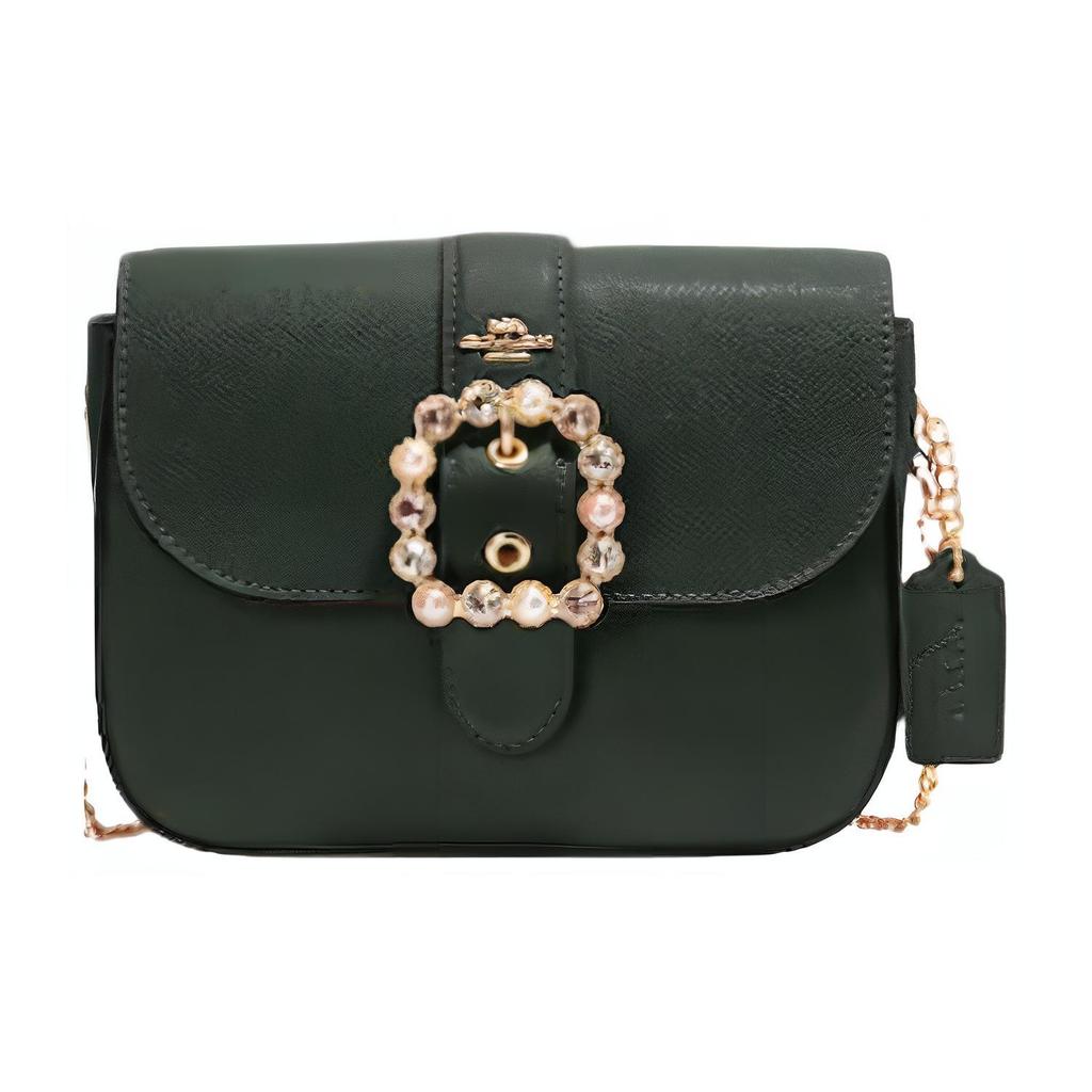 New COACH Gemma Cross Stitch Leather Shoulder Bag Crossbody Bag Small Size Women's Amazon Green CE622-QBSZG