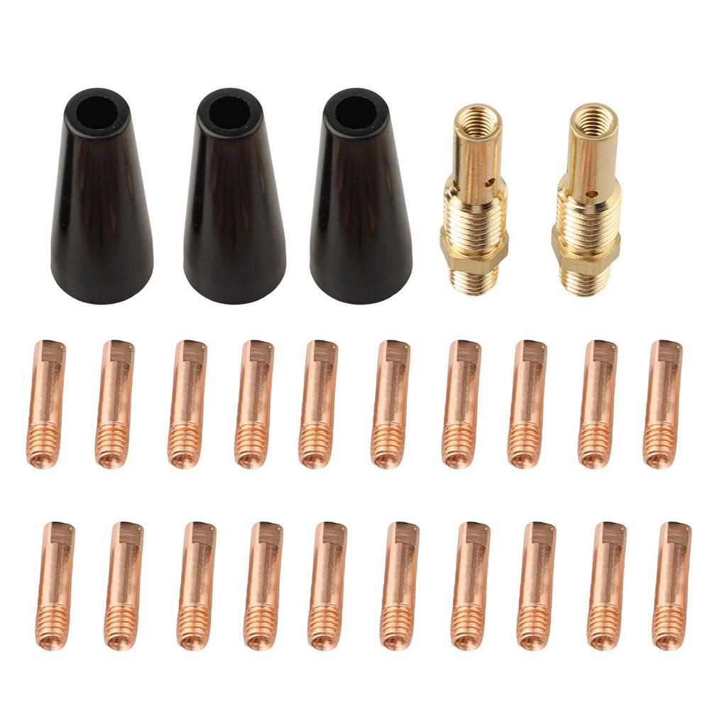 25pcs/set Flux Core Gasless Nozzle Welding Kit Tips Replacement For MIG Welder Kit Flux Core Gasless Nozzle Welding Kit