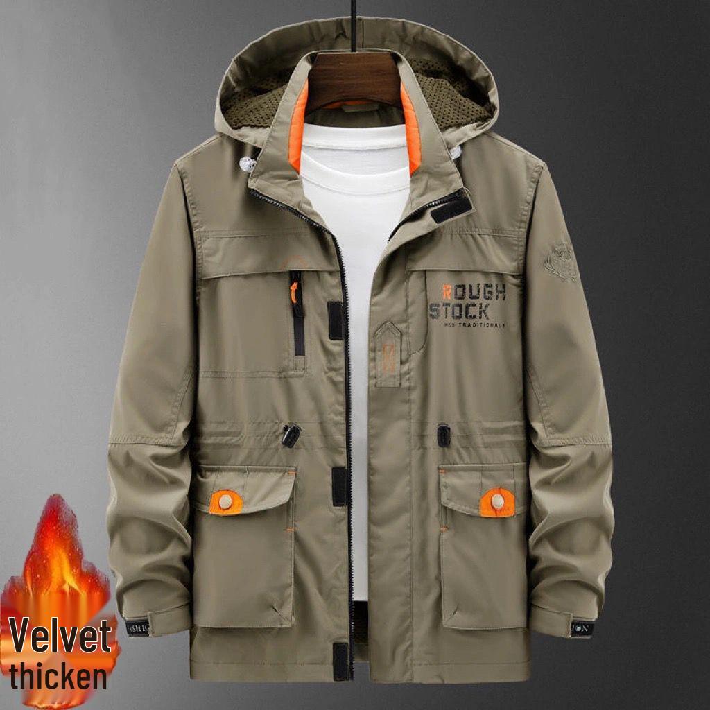 

Чоловіча Водонепроникна Повсякденна Куртка-Вітрівка Великого Розміру - Весна/Осінь L (Recommended 100-120 jin)