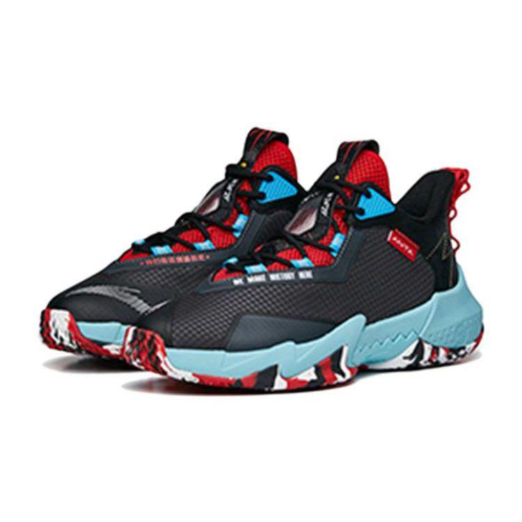 Anta Kids Reverse Scale Comfortable Performance Wear Resistant Mid-Top Basketball Shoes Kids Basketball Shoes Black Gray Red 312231117-8