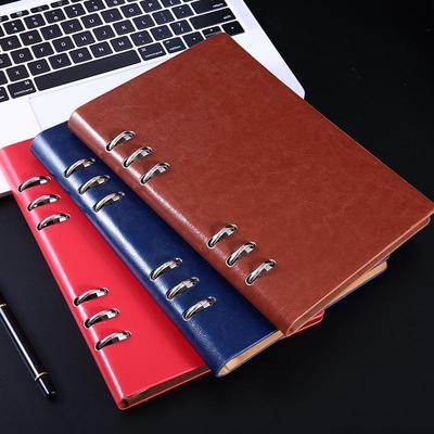 Custom A5 Leather Cover Loose-Leaf Notepad & Planner with Printed LOGO