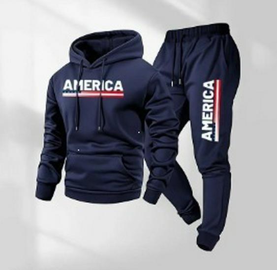 European & American Style Unisex Hoodie Set: Seasonal Plus Velvet Printed Sweatshirt for Sport & Casual Wear