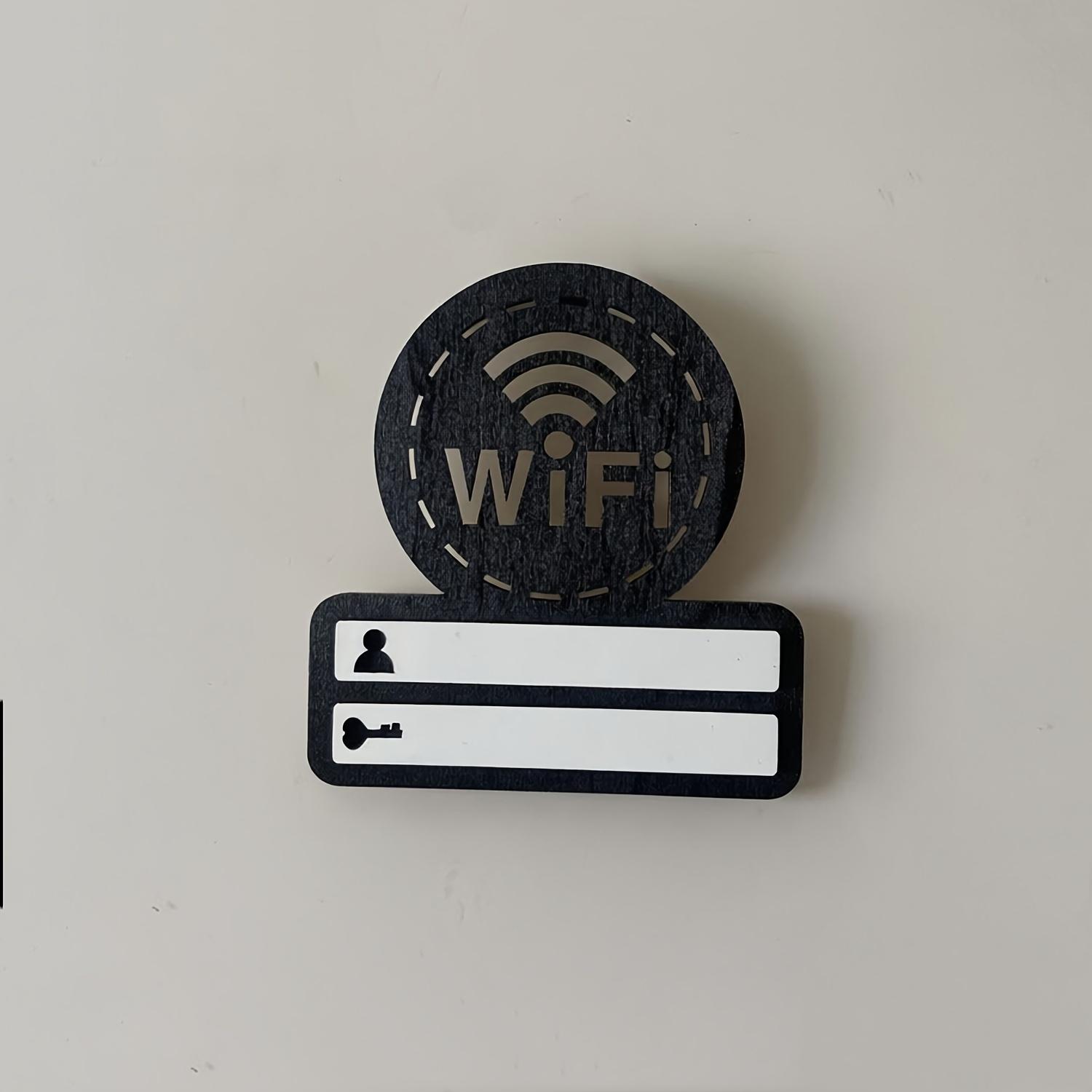 

1PC Creative Personalized Wooden WIFI Password Plate, Writable, Wall-mounted чёрный