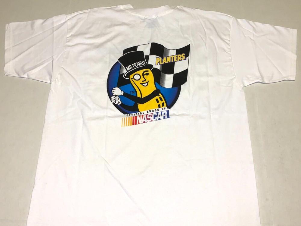 

Rare! Vintage 1999 NASCAR Planters Mr Peanut Official Snack Race T-Shirt New! XL Unisex T-Shirt M