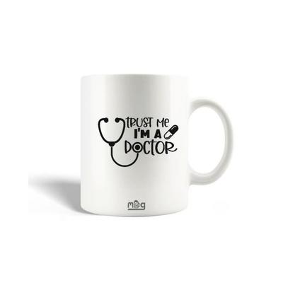 Taza de Cerámica - Confía en Mí Soy un Futuro Doctor - 30cl - Apto para Lavavajillas - Blanco - Cilíndrico
