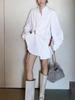 Spring 2026 French-Inspired Slimming White Long-Sleeve Mid-Length Shirt for Women