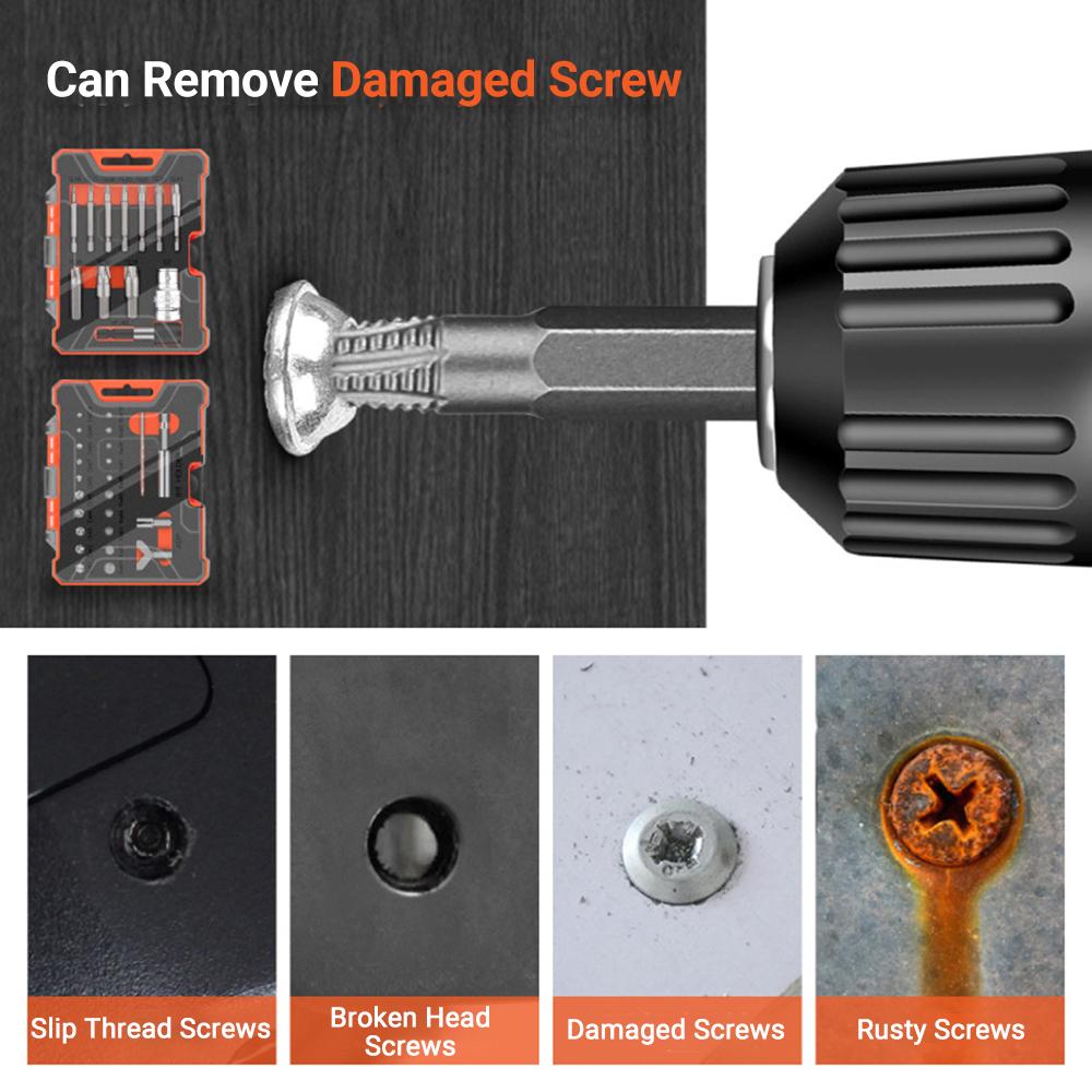 Set of 12 Damaged Screw  tractors, Split Screw Removal Kit for Broken  s, Nuts, Studs, Fittings,  traction Tool with 2 Bit Holders