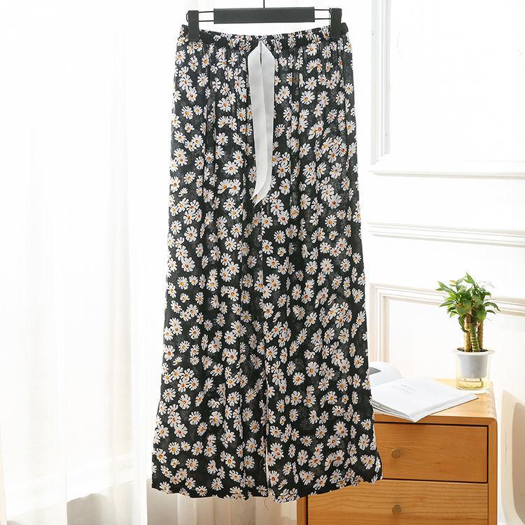 Women's Spring and Summer Plus Size Printing Long Pants Female Elastic Waist Loose Casual Thin Trousers