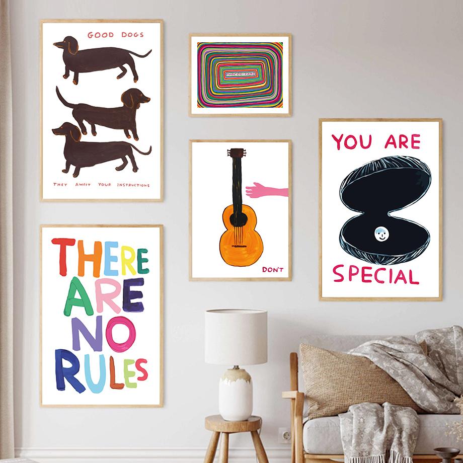 

Дэвид Шригли Скандинавские постеры Слон Такса Жемчужина Гитара Настенная живопись Печать на холсте Настенные картины для декора гостиной