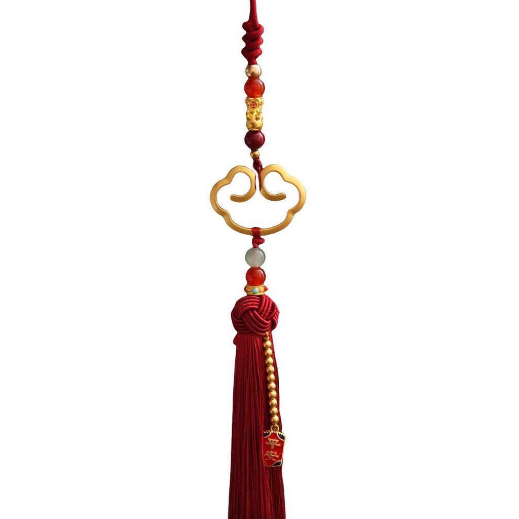 Retro Anhänger aus Gold-Sand-Legierung im chinesischen Stil zur Dekoration des Autorückspiegels