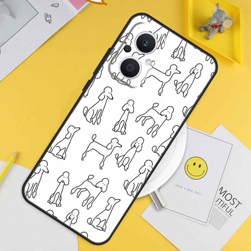 Poodle Dog Cartoon For OPPO Reno 8T 11F 12F 13F 14F 7 8 Lite 10 11 12 13 14 Pro OPPO Find X9 X8 X5 X6 Pro Case