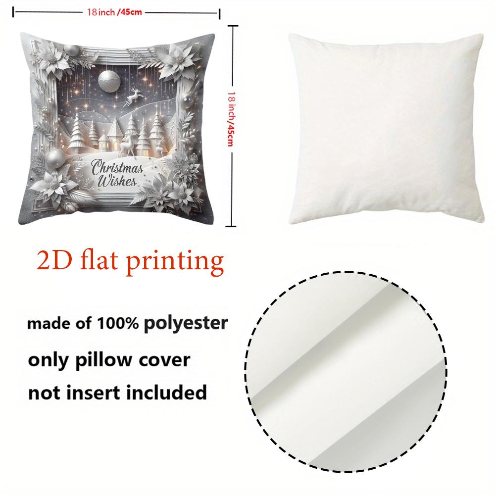 1 Pieces Christmas 2D Flat Printing Pillow With Holiday Scene Polyester pillowcase, sofa decorative cushion cov Headboard Pillow