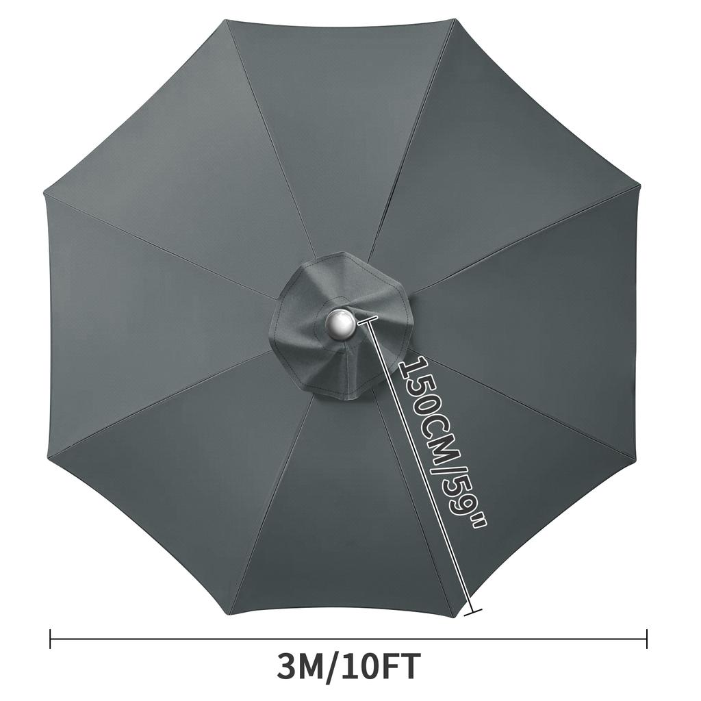 Waterproof Replacement Umbrella Cloth 2/3M Patio Parasol Cover UV-Anti Canopy Cover Replacement Parasol Cover for Balcony Garden