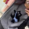 A Cat Sweater for Women in A Loose and Laid-back Korean Style for Autumn and Winter, Paired with A Grey Top
