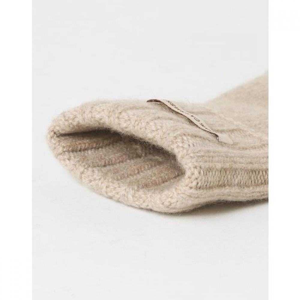 Daks Beige Cashmere Gloves With Embroidery Dcgv1f289i2