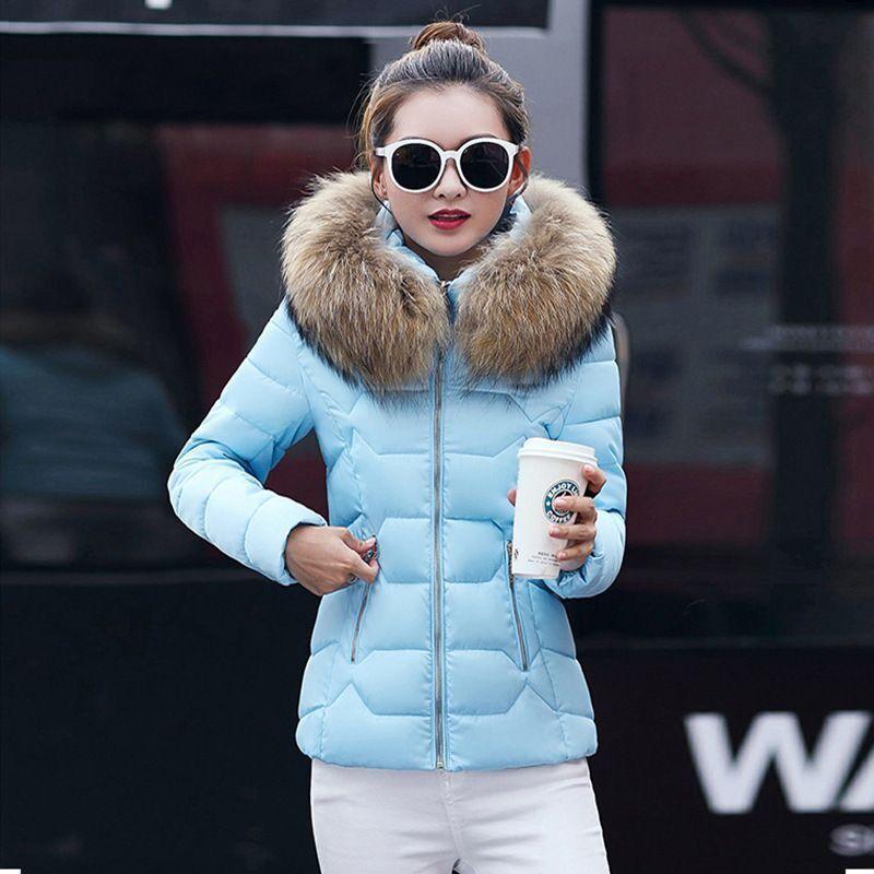 Women Short Medium Length Down Jacket Winter Warm Stand Collar Solid Color Casual Outerwear Coat