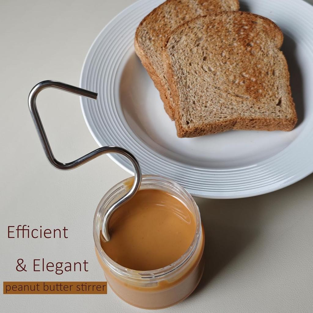 Longer Peanut Butter Stirrer 304 Stainless Steel Peanut Butter Stirring Stick – Efficient Natural Peanut Butter Stirrer, Peanut Butter Stirrer with