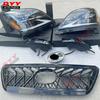 TRD Grille Kit: Compatible with 2003-2009 Lexus GX470, Featuring a Black Grille, Fog Lights, and Headlights.