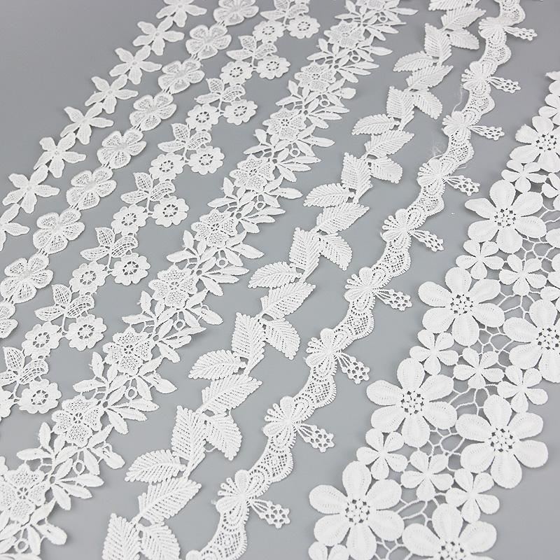 (1 yard) Tissu de dentelle à bordure en coton Sangle Décoration Rubans cadeau Amour bricolage