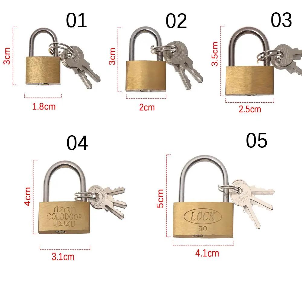 Copper Padlock Small Locks for Luggage Case Locker Home Improvement Hardware 20mm 25mm 30mm 40mm 50mm Include 3Keys