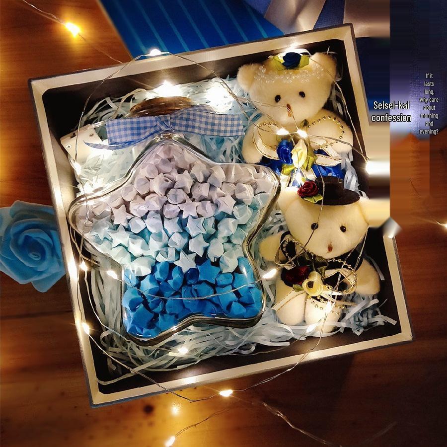 

Creative Five-Pointed Star Wish Bottle - Origami Glass Gift for Birthdays & Valentine s Day