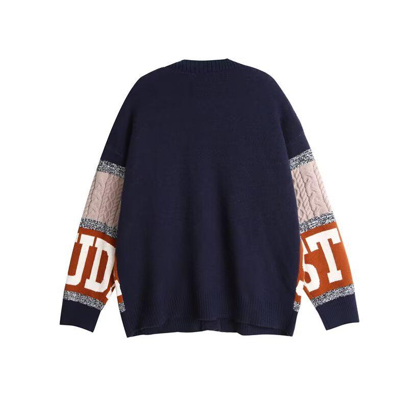 

2024 Men s V-Neck Retro Casual Solid Color Knit Cardigan - Autumn/Winter Collection 3XL темно-синього кольору