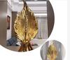 Foglia d'Oro Ceramica Decorazione Soggiorno Ufficio Ornamento Accessori Decorazione Casa Scultura Arte Moderna