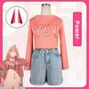 Chainsaw Man Power T-shirt Jeans Cosplay Hair Ornament Teeth Set