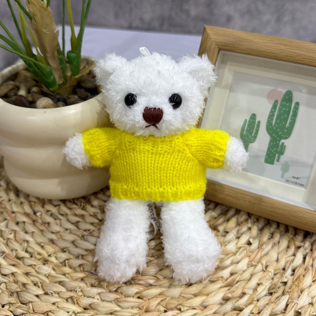 Clothes Teddy Bear Doll Pendant Keychain Plush Toy Pendant Gift Printed Bear Doll