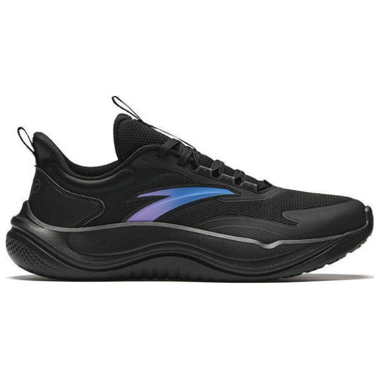 New Anta Cushioning Breathable Lightweight Rebound Low Top Running Shoes Men's Black 912427701Q-3