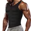 Herren Schlankheitskorsett Weste Rundhals Ärmellos Doppellagig Bauchkontrolle Shapewear Top Reißverschlussleiste Bodyformer Dreiknöpfiges Oberteil