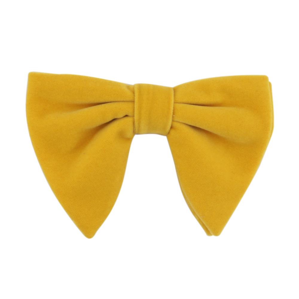 Men's Large Velvet Pre-tied Swallowtail Wingtip Bow Tie - Retro Tuxedo Design