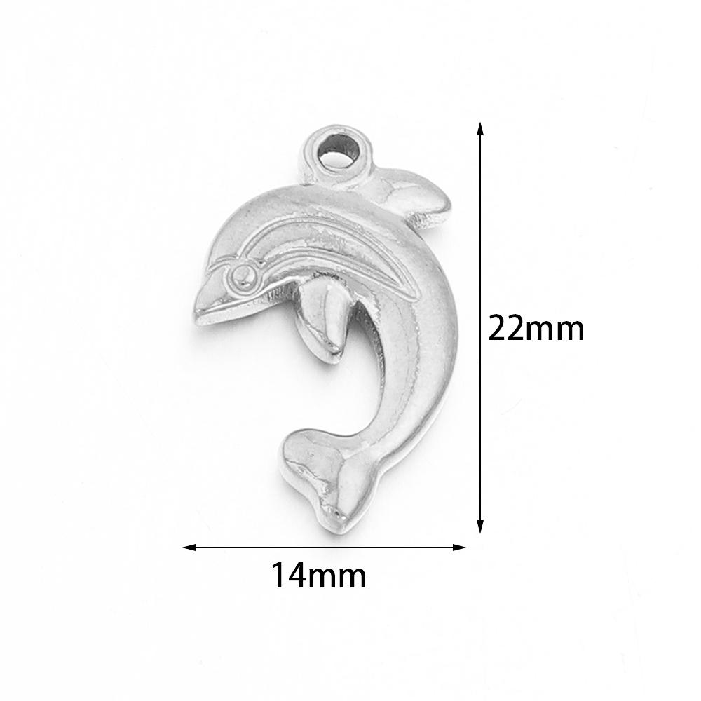 

2Pcs Stainless Steel Marine Animal Pendant Dolphin Starfish Shell Shape Charms For Jewelry Making DIY Fashion Necklace Earrings
