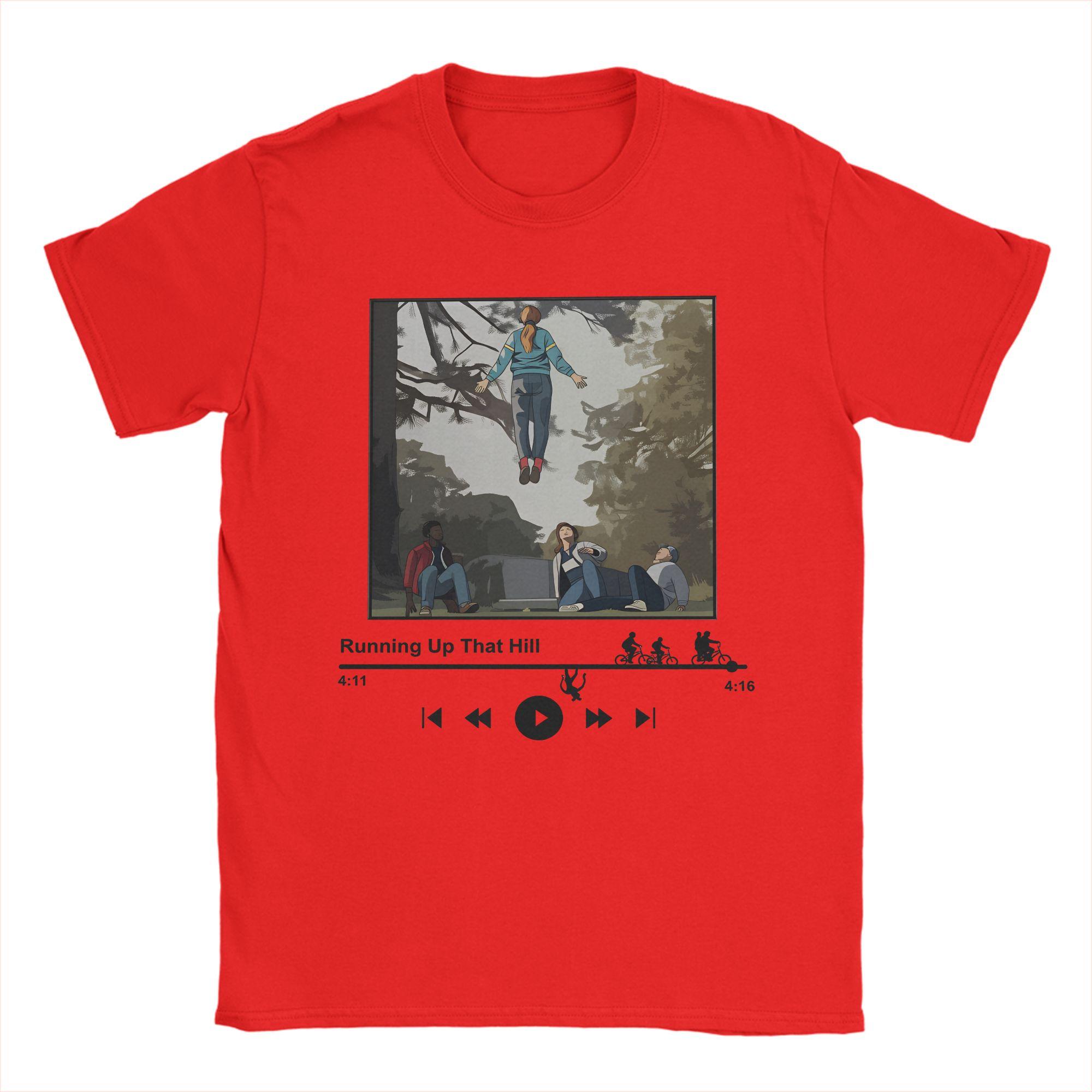 

Running Up That Hill Kate Bush T Shirts Unisexs Cotton Vintage TShirt Crew Neck Tees Short Sleeve Clothing Plus Size S