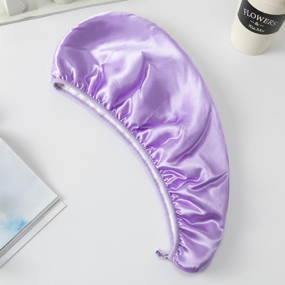 Quick Dry Hair Drying Cap Double Layer Satin Bonnet Luxury Hair Towel Women Hair Wrap