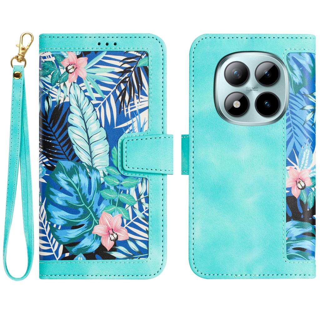 For Xiaomi Redmi Note 15 Pro 5G (Global) Case PU Leather Floral Phone Cover with Card Slots