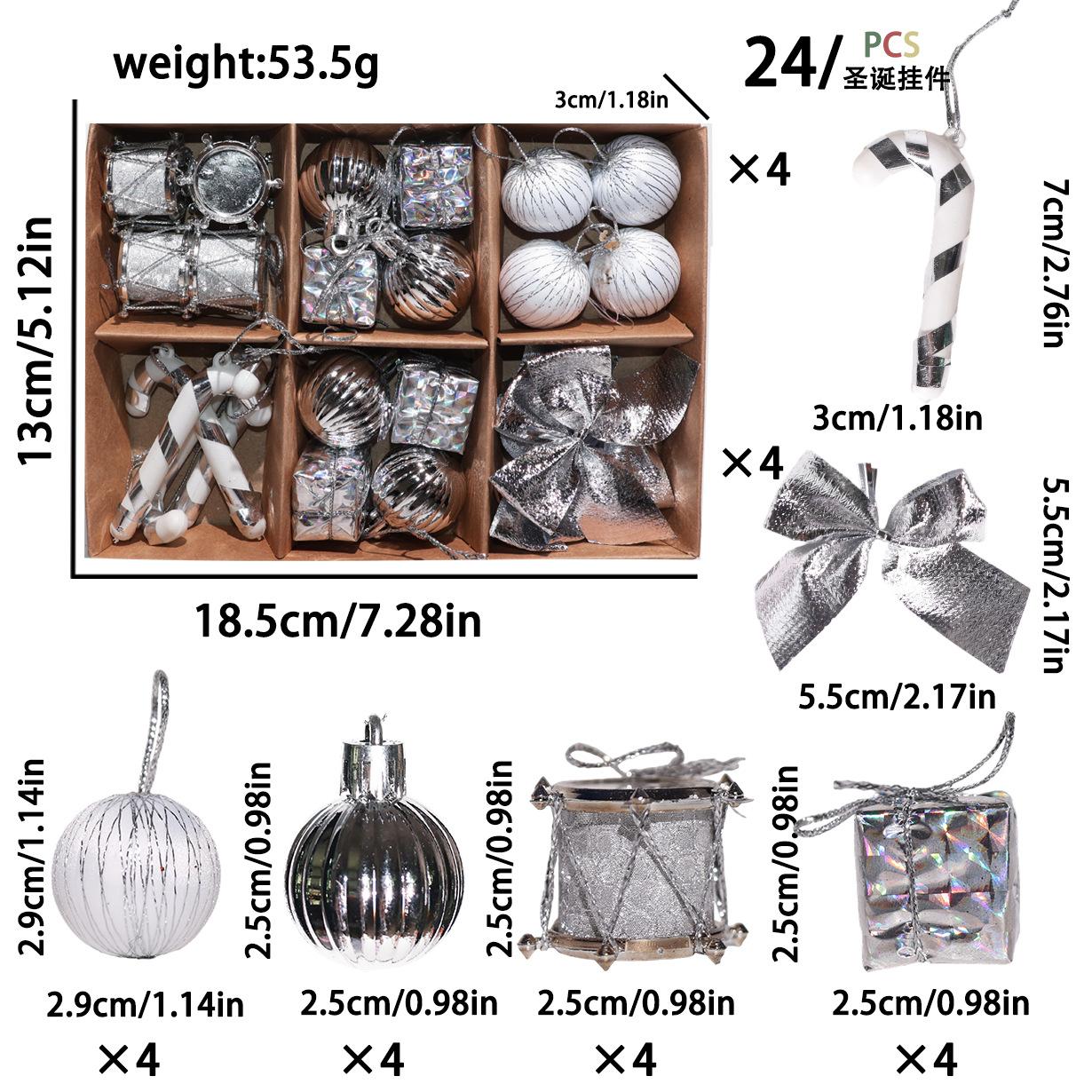 

Christmas Tree Decorations High-Quality Christmas Ball Ornaments Christmas Ornament Ball Festive Bow Hanging Pendants For Home срібний