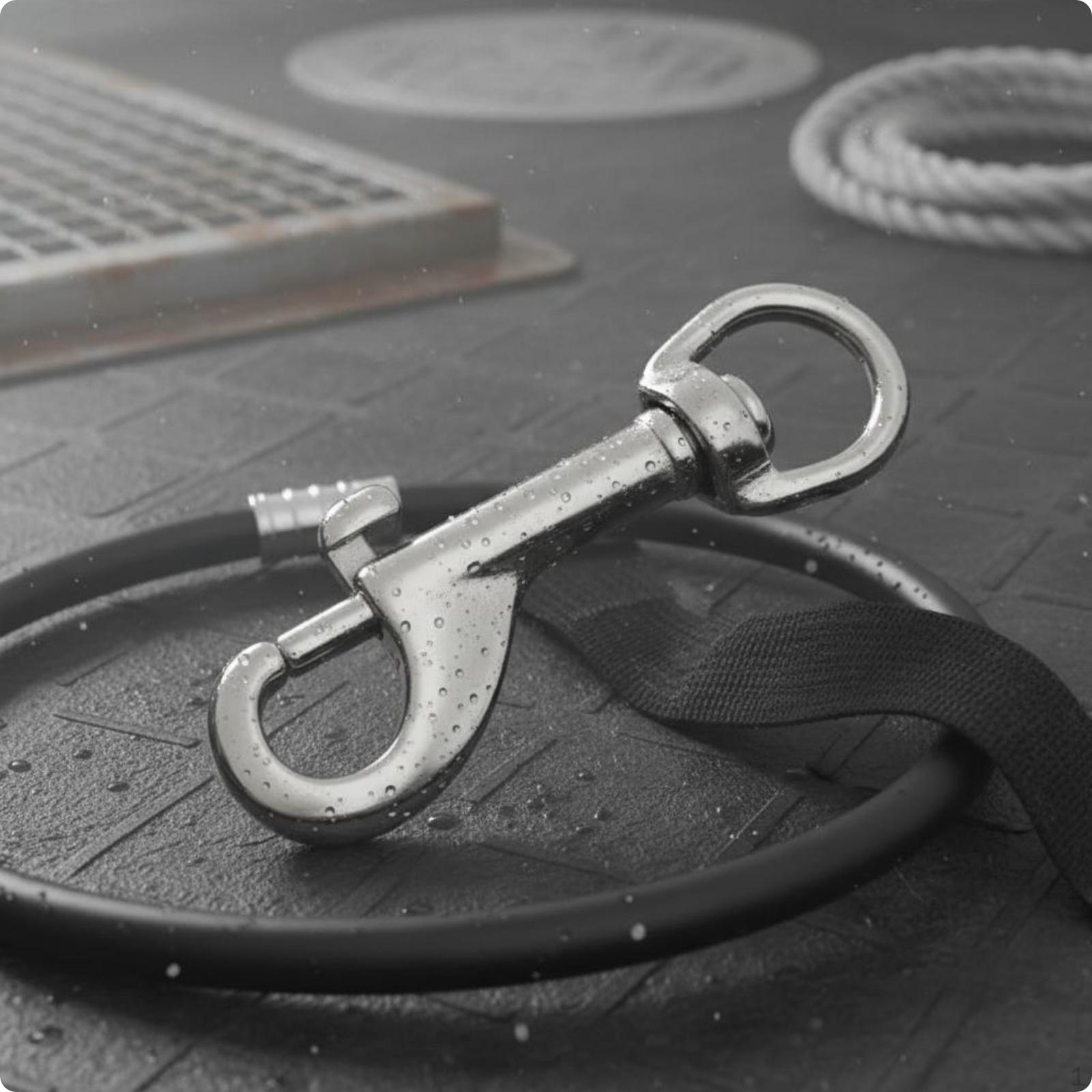 Diving Swivel Snap Palm Cover Friendly Fastener 316 Stainless Steel Hook Double Ended Silv 70MM Hs Obl